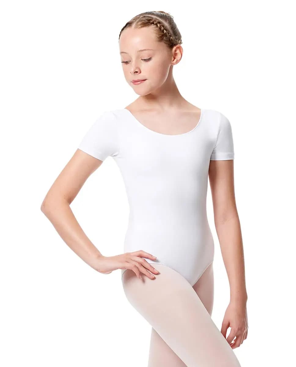 Girls Short Sleeve Cotton Lycra Ballet Leotard Tina