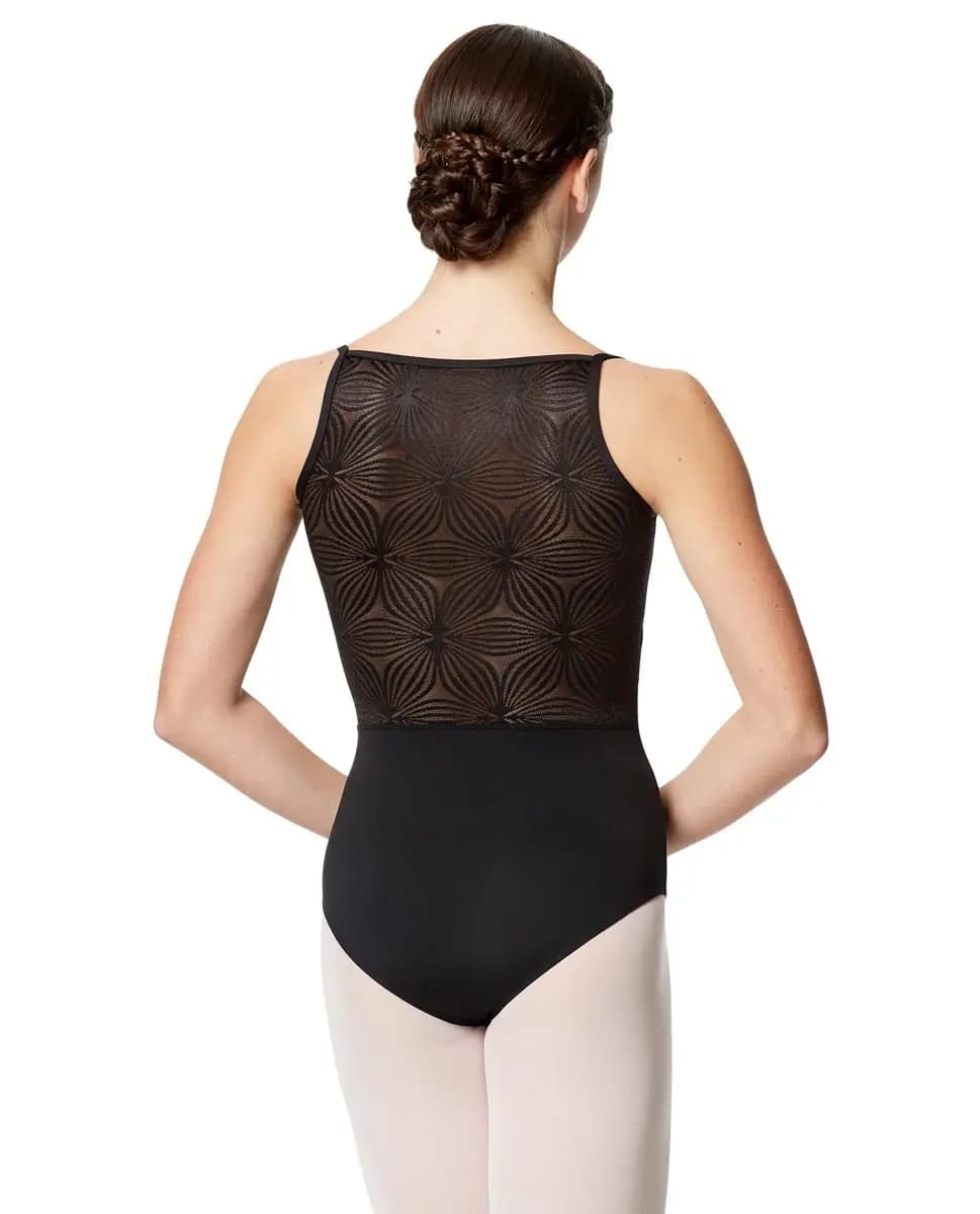 Women Flower Mesh Camisole Leotard Paisley