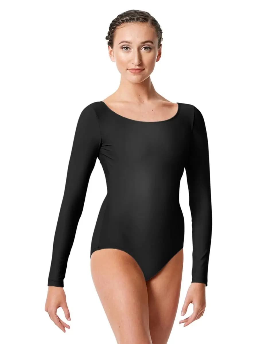 Kasia Women Shiny Elastane Long Sleeve Leotard