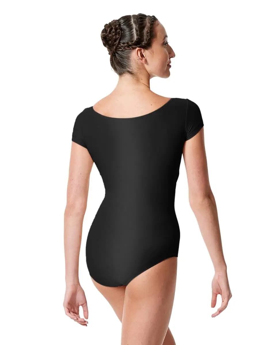 Shiny Elastane Short Sleeve Leotard Anastasia