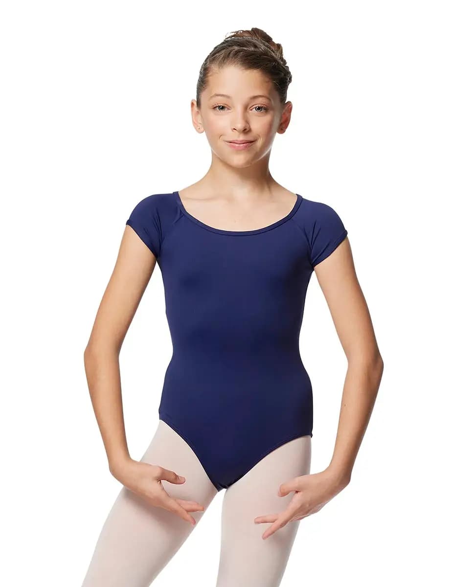 Boat Neck Cap Sleeve Girl Kids Leotard Maria