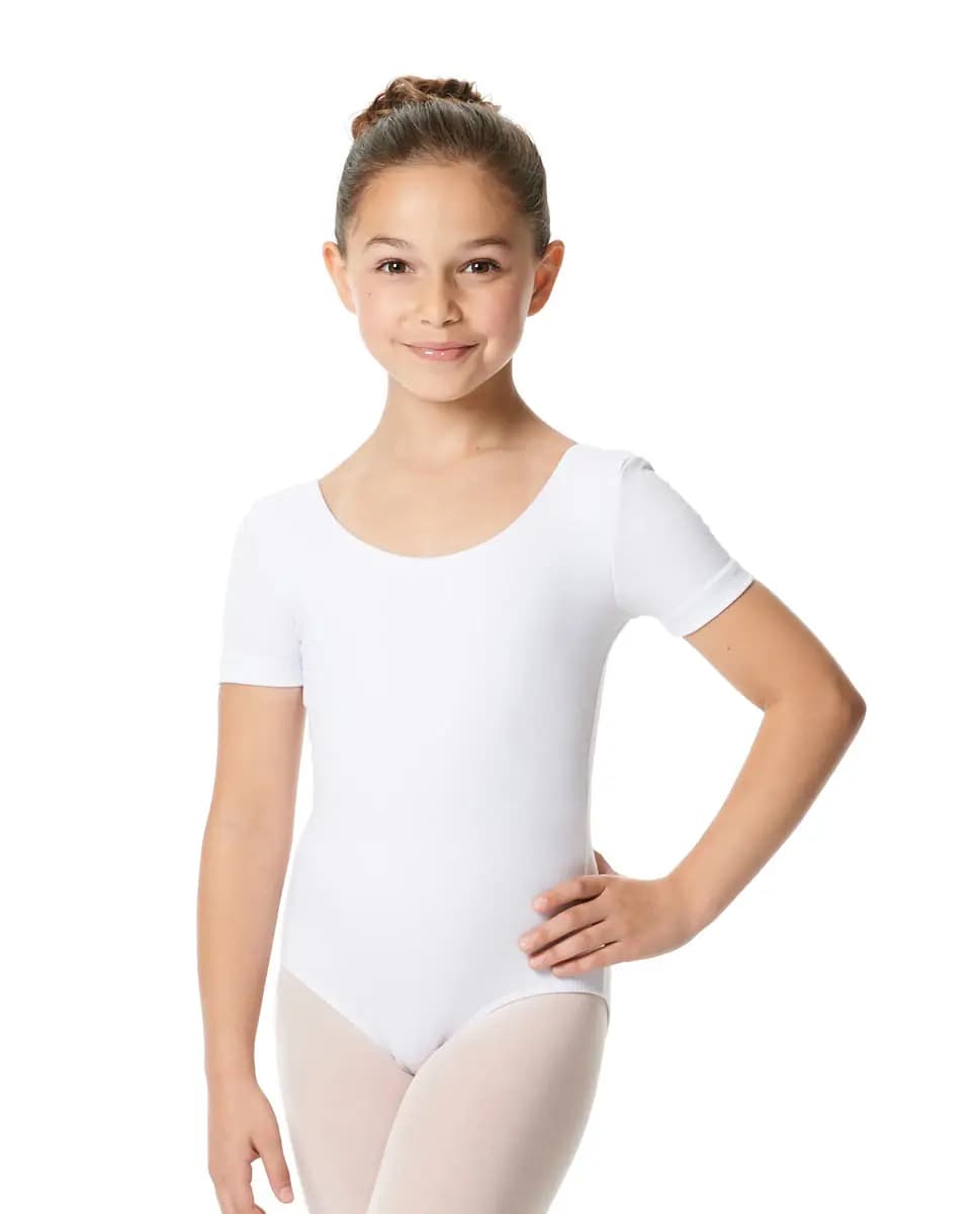 Girls Short Sleeve Cotton Ballet Leotard Lauretta