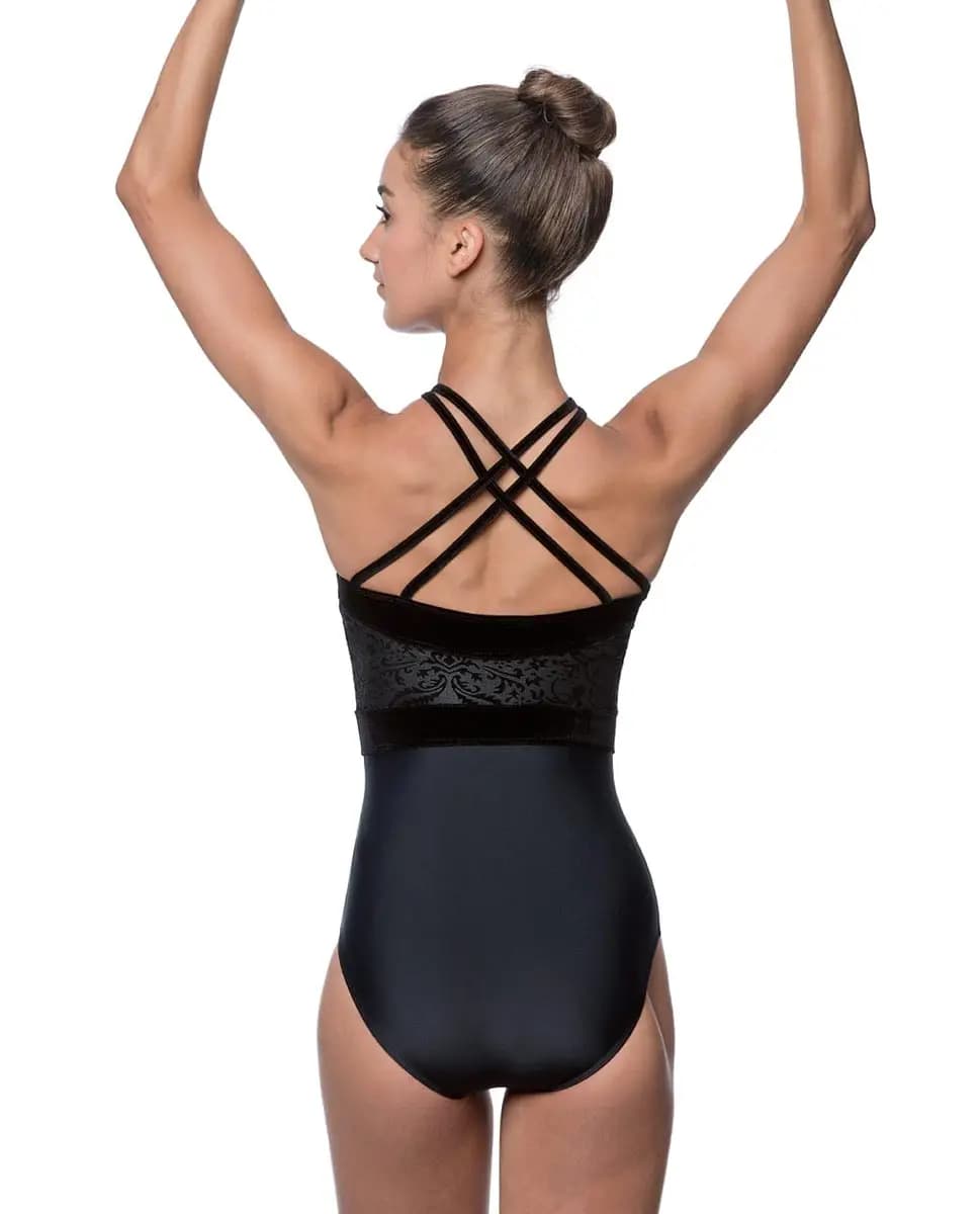 LULLI Burnout Velvet Halter Leotard Christine
