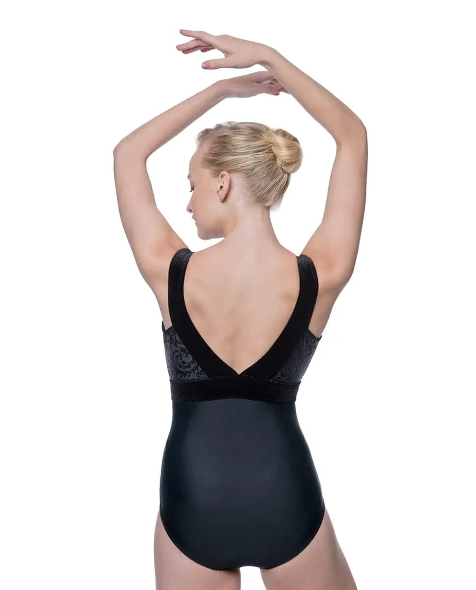 Danielle Flocked Velvet Leotard