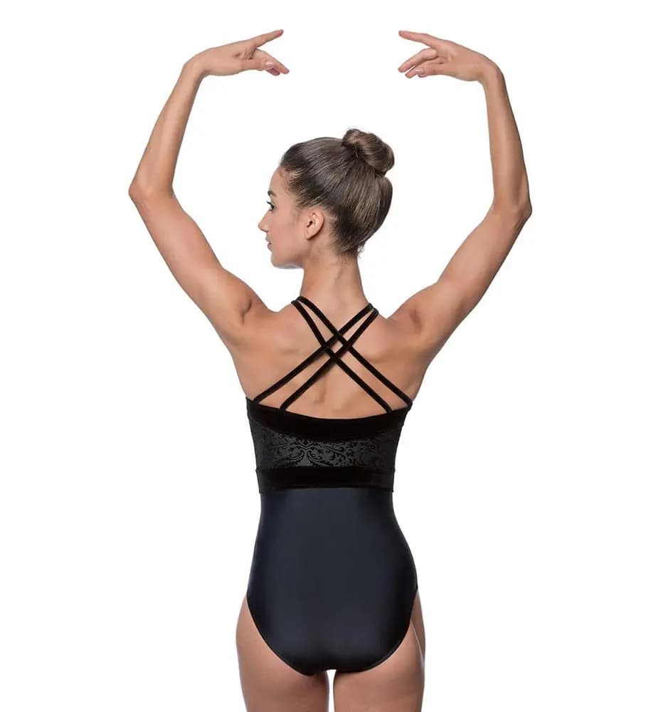 LULLI Burnout Velvet Halter Leotard Christine