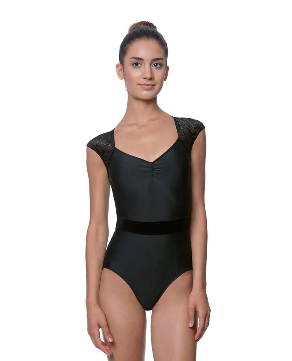 LULLI Burnout Velvet High Neck Leotard Gabrielle