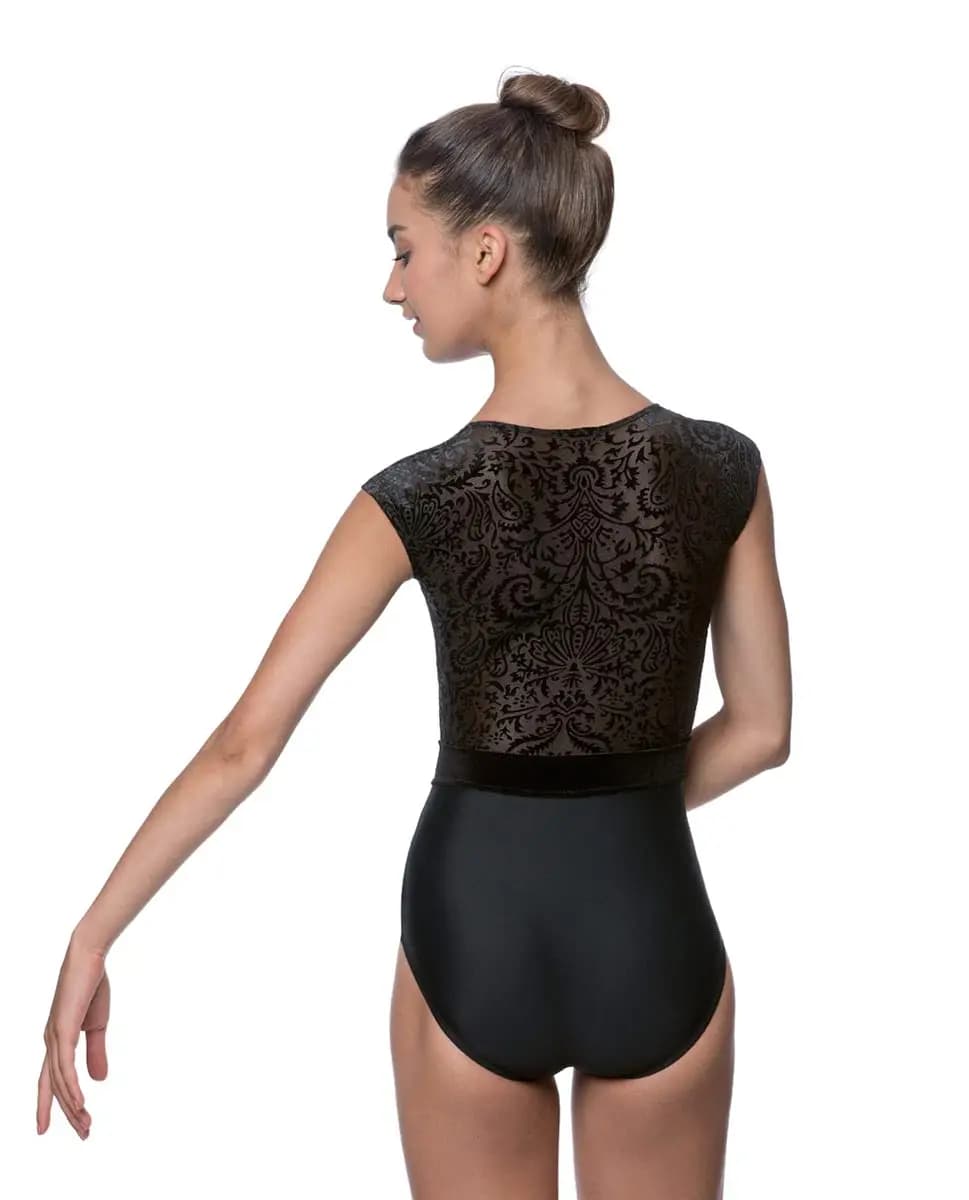 LULLI Burnout Velvet High Neck Leotard Gabrielle