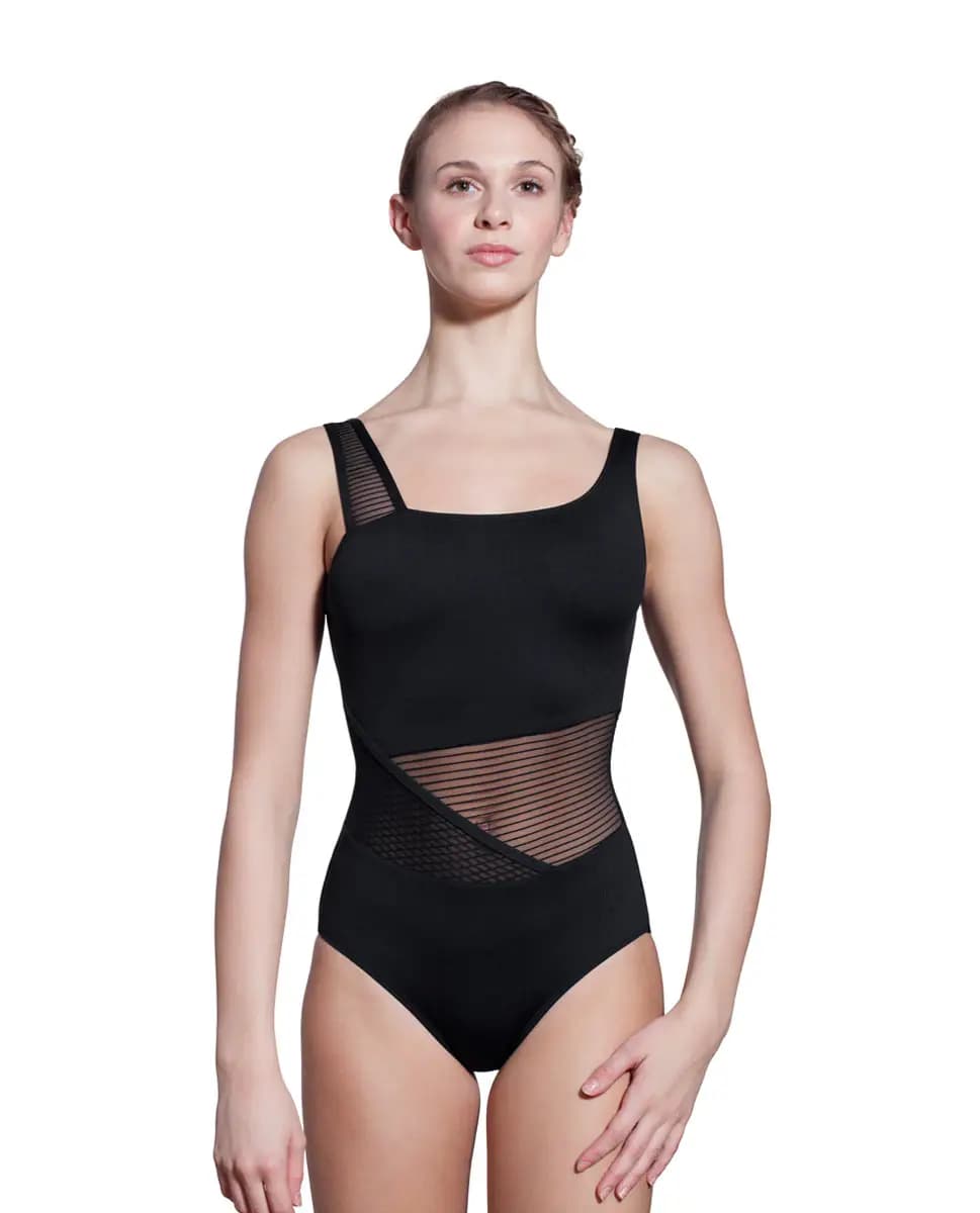 Harmony Striped Mesh Tank Leotard