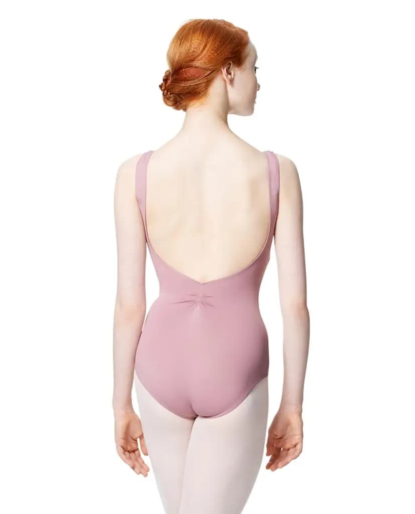 Microfiber Gathered Front and Back Tank Leotard Adrien