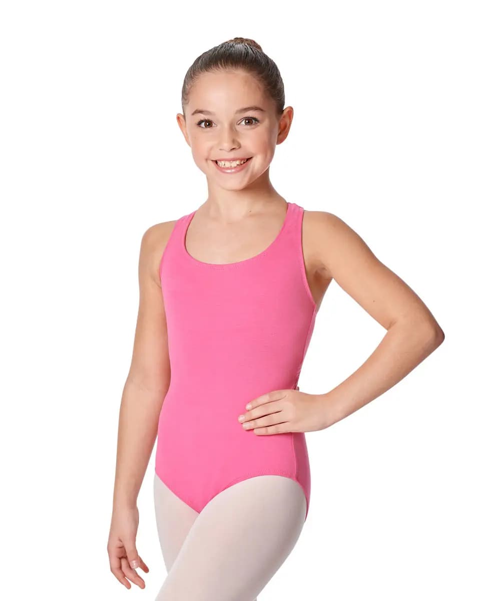 Girls Brushed Cotton Tank Dance Leotard Ember
