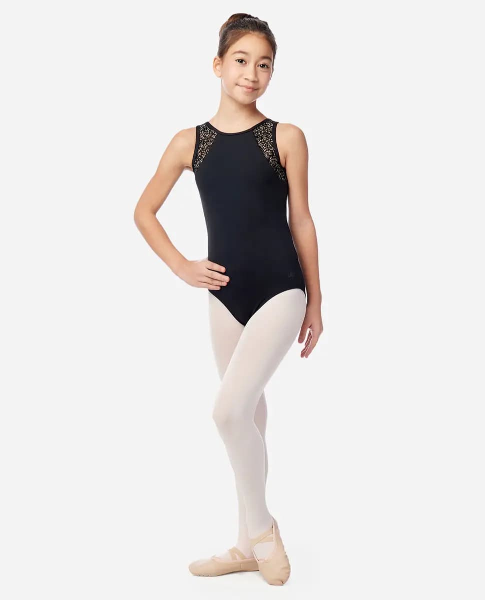 Girls Tank Flocked Mesh Leotard Lynette