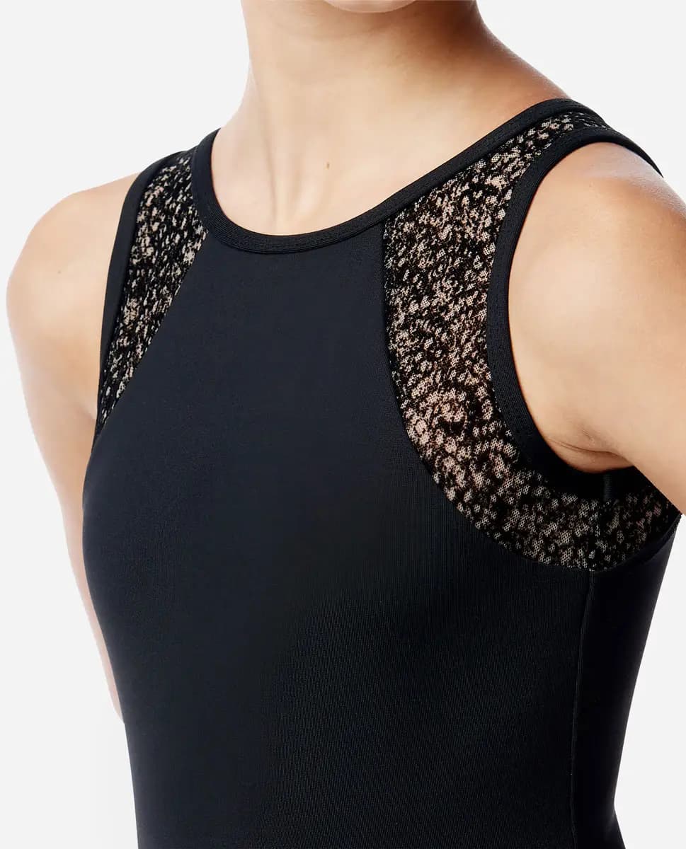 Girls Tank Flocked Mesh Leotard Lynette