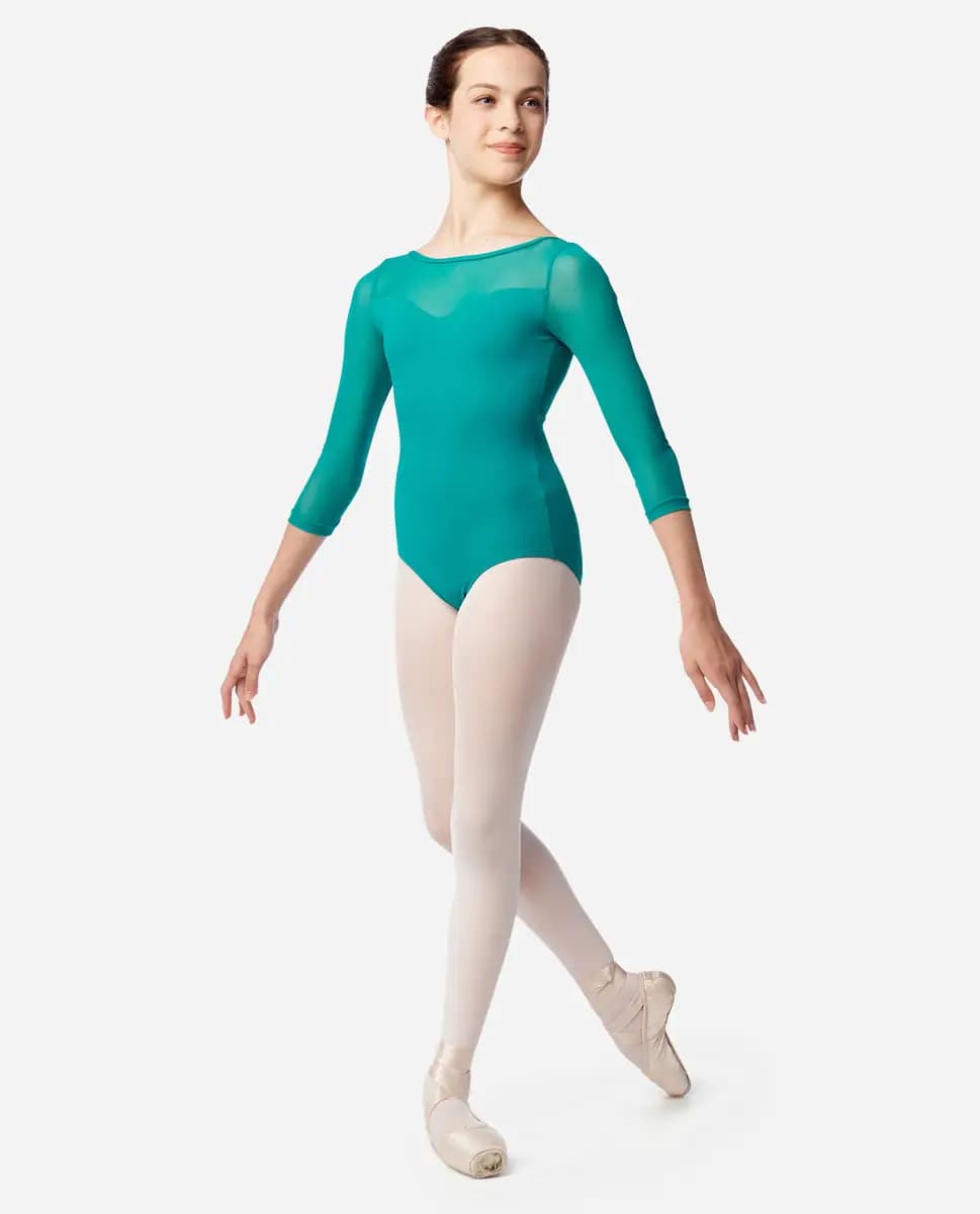 Girls 3/4 Sleeve Leotard Iris