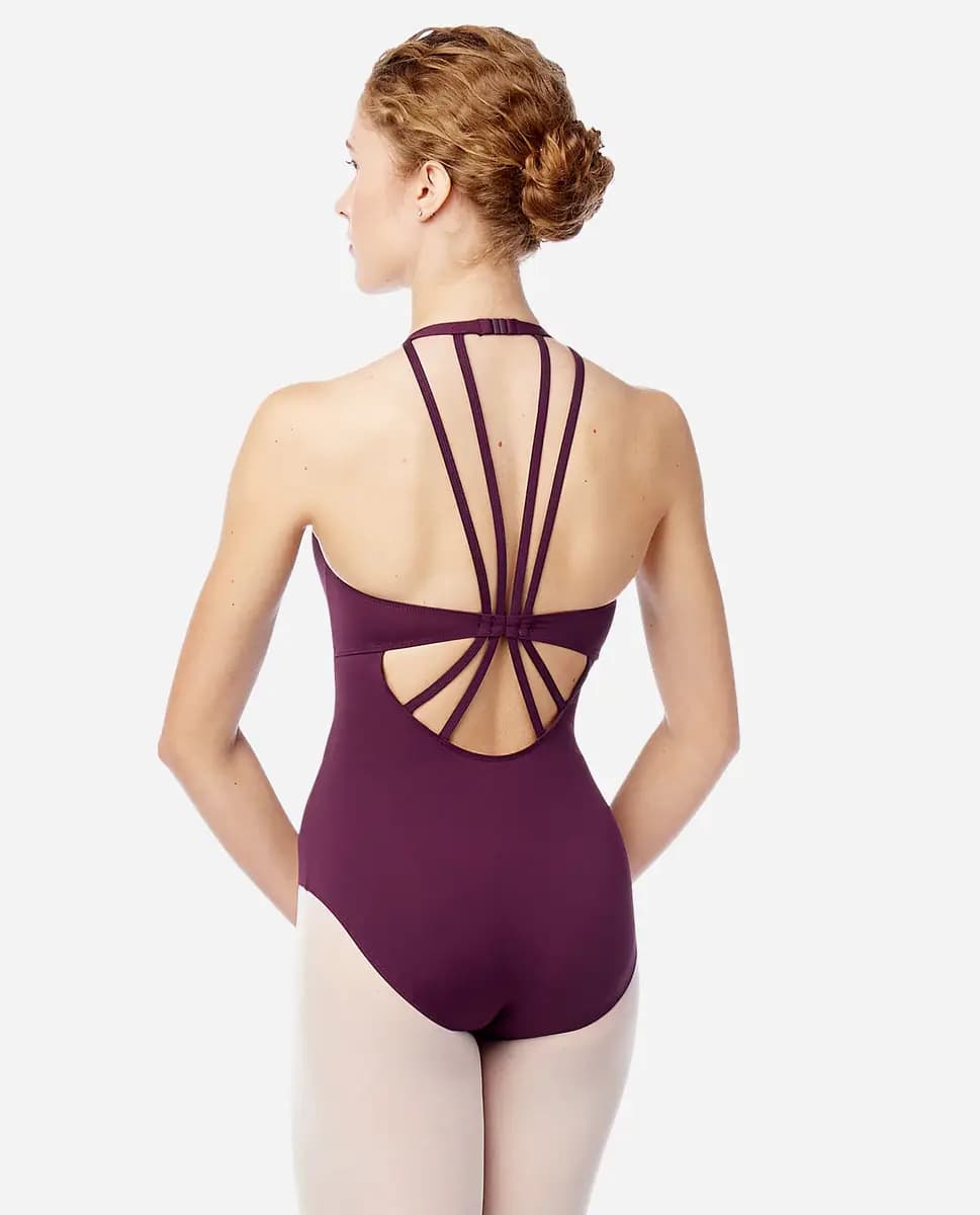 Womens Multi-Strap Back High Neck Leotard Reagan