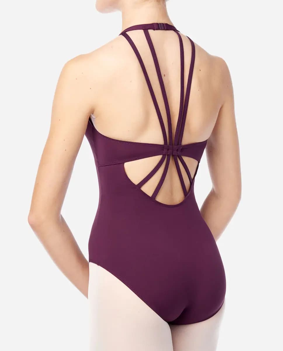 Womens Multi-Strap Back High Neck Leotard Reagan