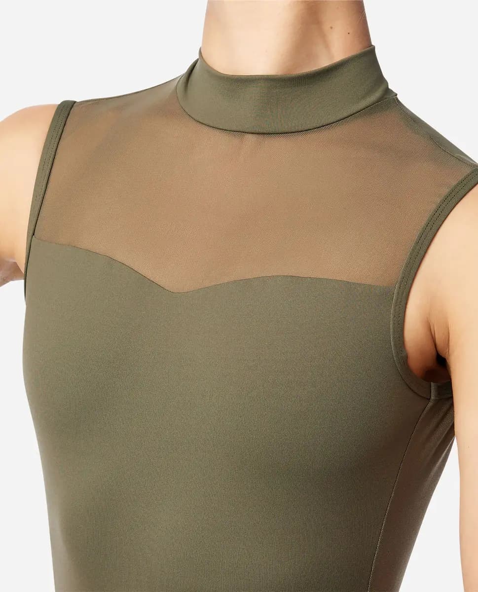 Womens Skirted Mock Neck Leotard Isabelle