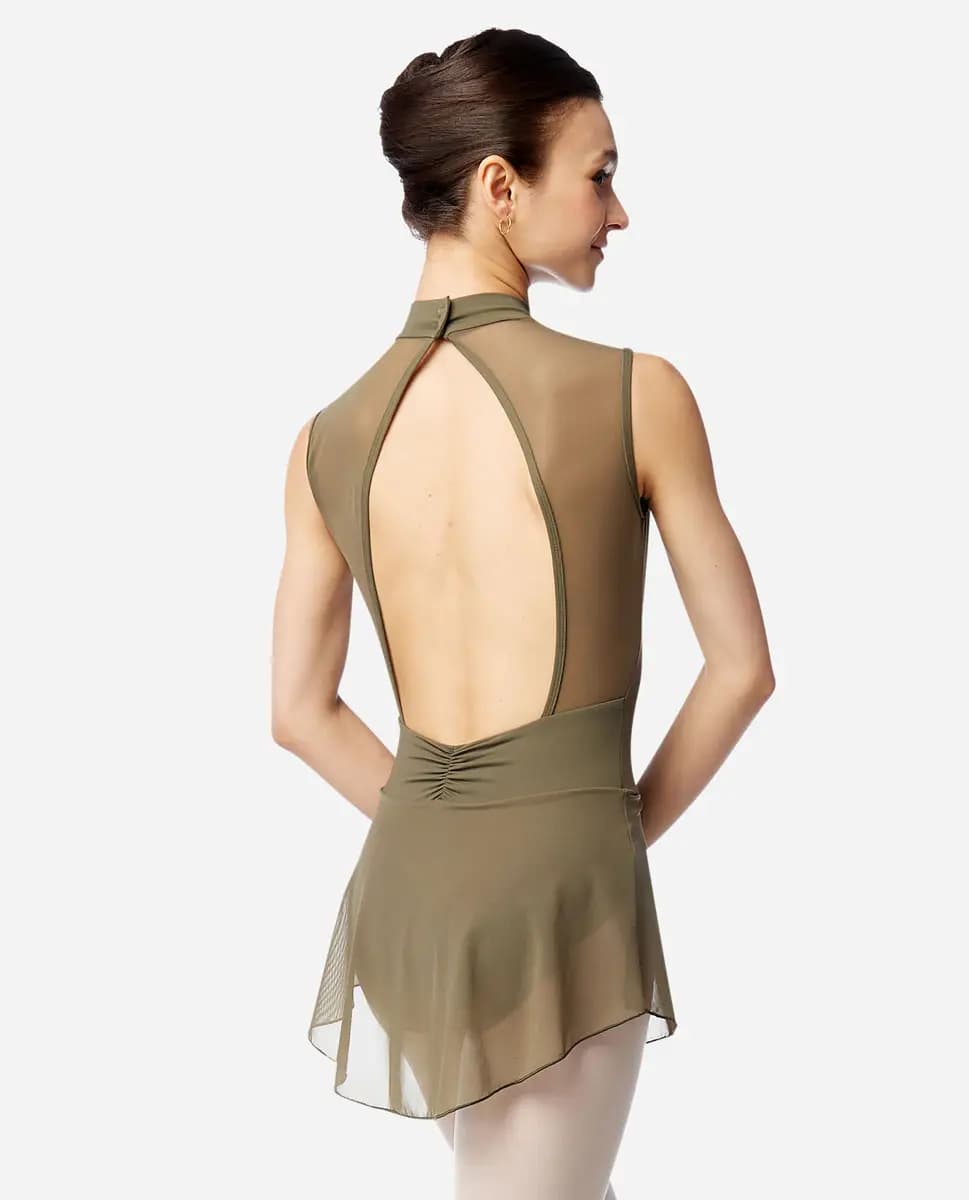 Womens Skirted Mock Neck Leotard Isabelle
