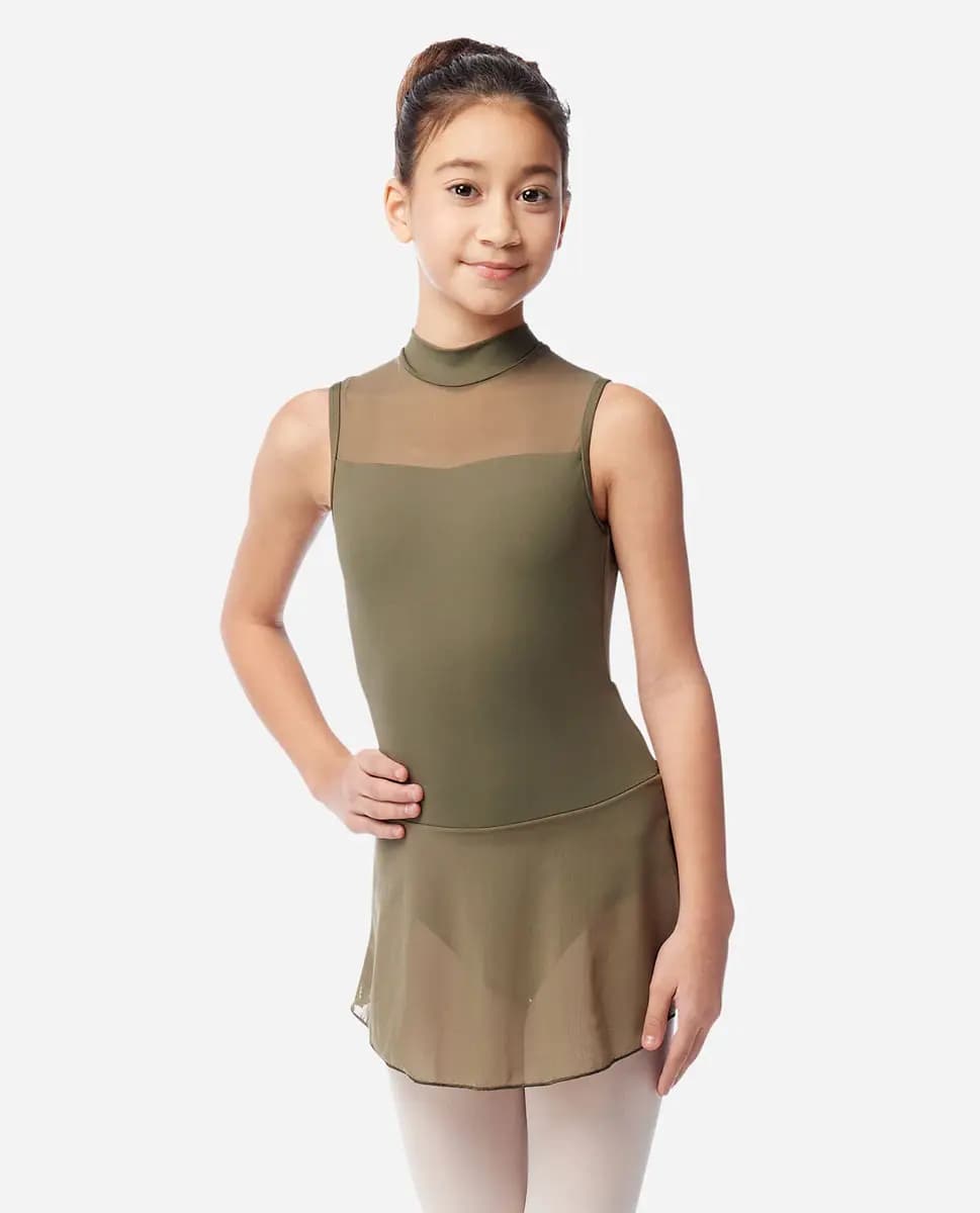Girls Skirted Mock Neck Leotard Isabelle