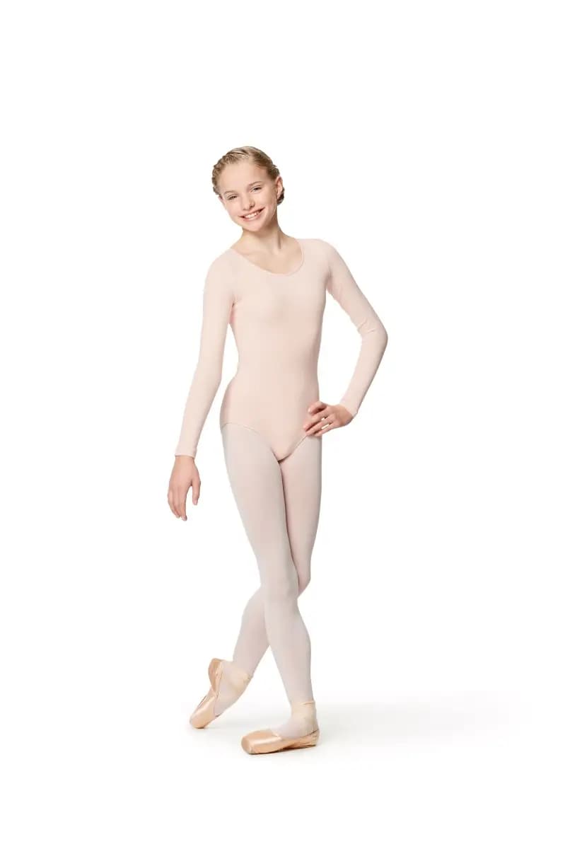 Girls Cotton Long Sleeve Ballet Leotard Avery