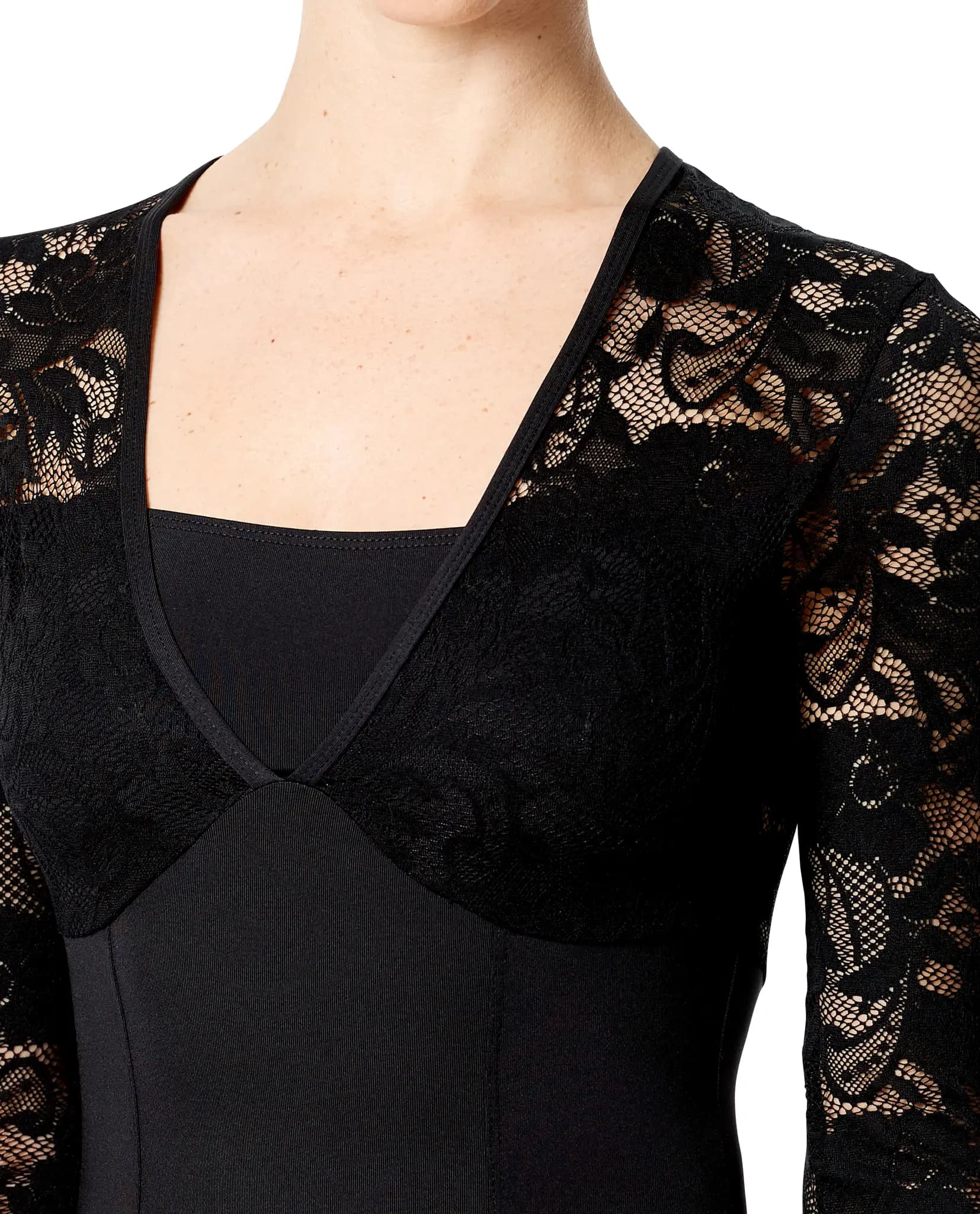Long Sleeve Lace Leotard Jojo