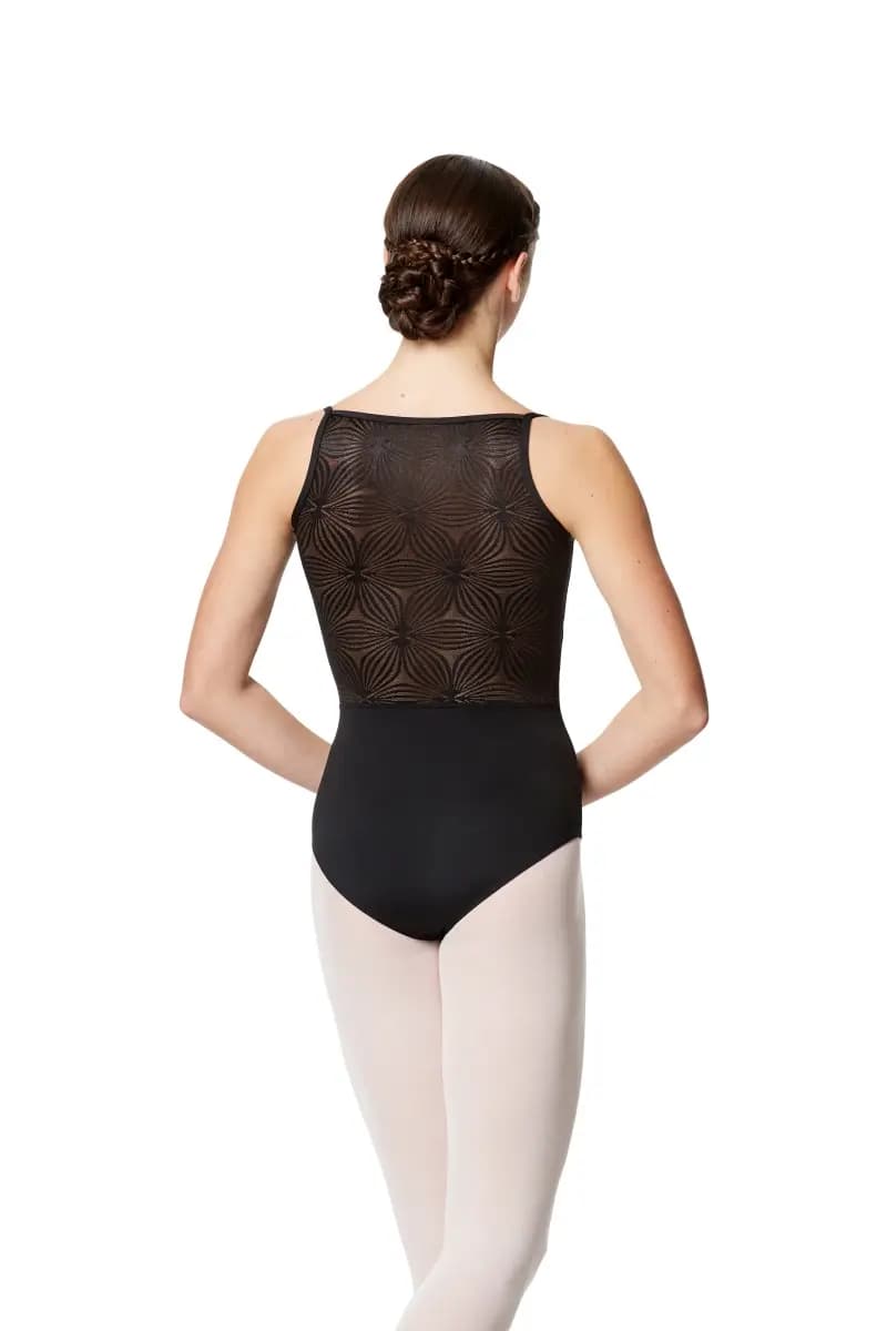 Women Flower Mesh Camisole Leotard Paisley