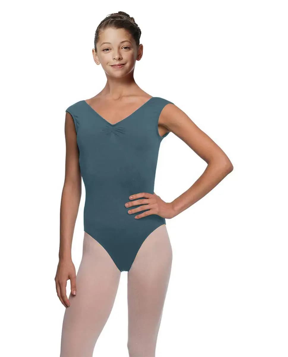 Girls Pinch Front Cap Sleeve Leotard Peyton