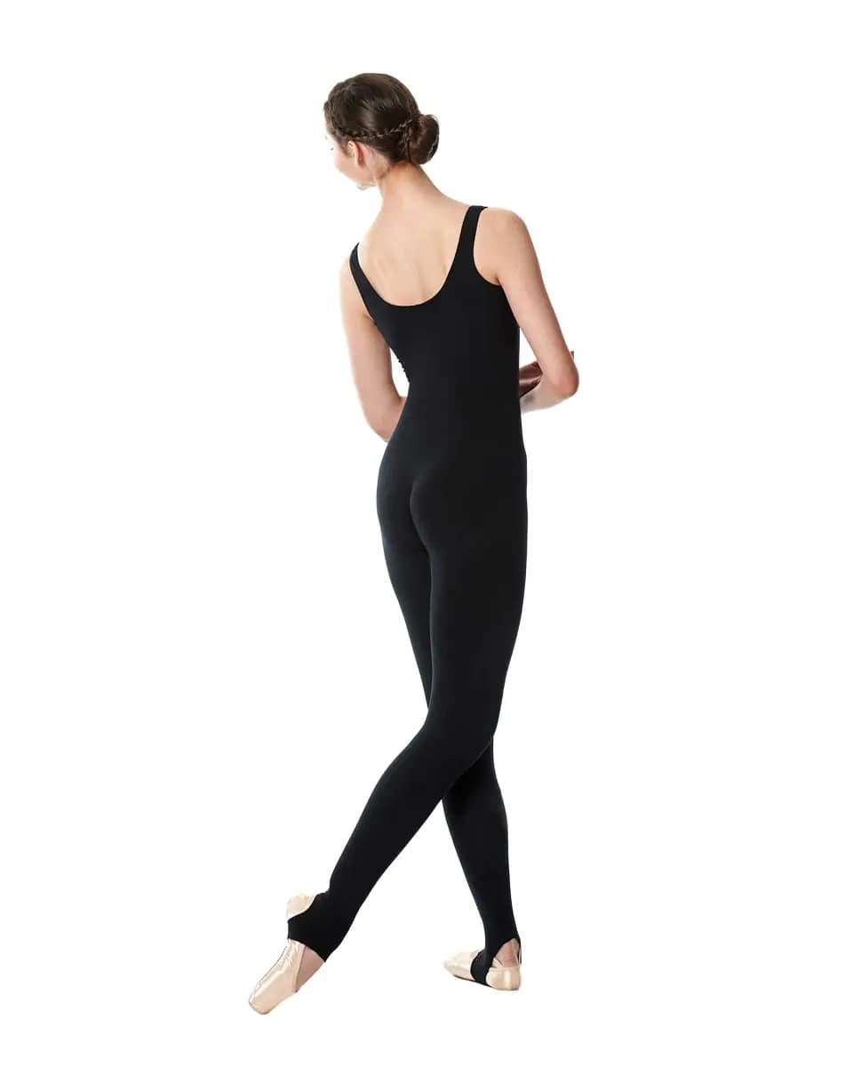 Brushed Cotton Pinched V-Neck Long Dance Unitard Zoe