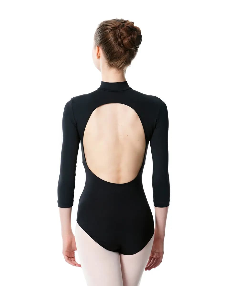 Microfiber Turtleneck Zipper Performance Leotard Eliana
