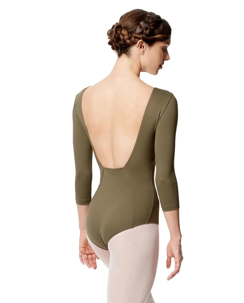 Women Microfiber Full Lining Three Quarter  Sleeve Leotard Nanette