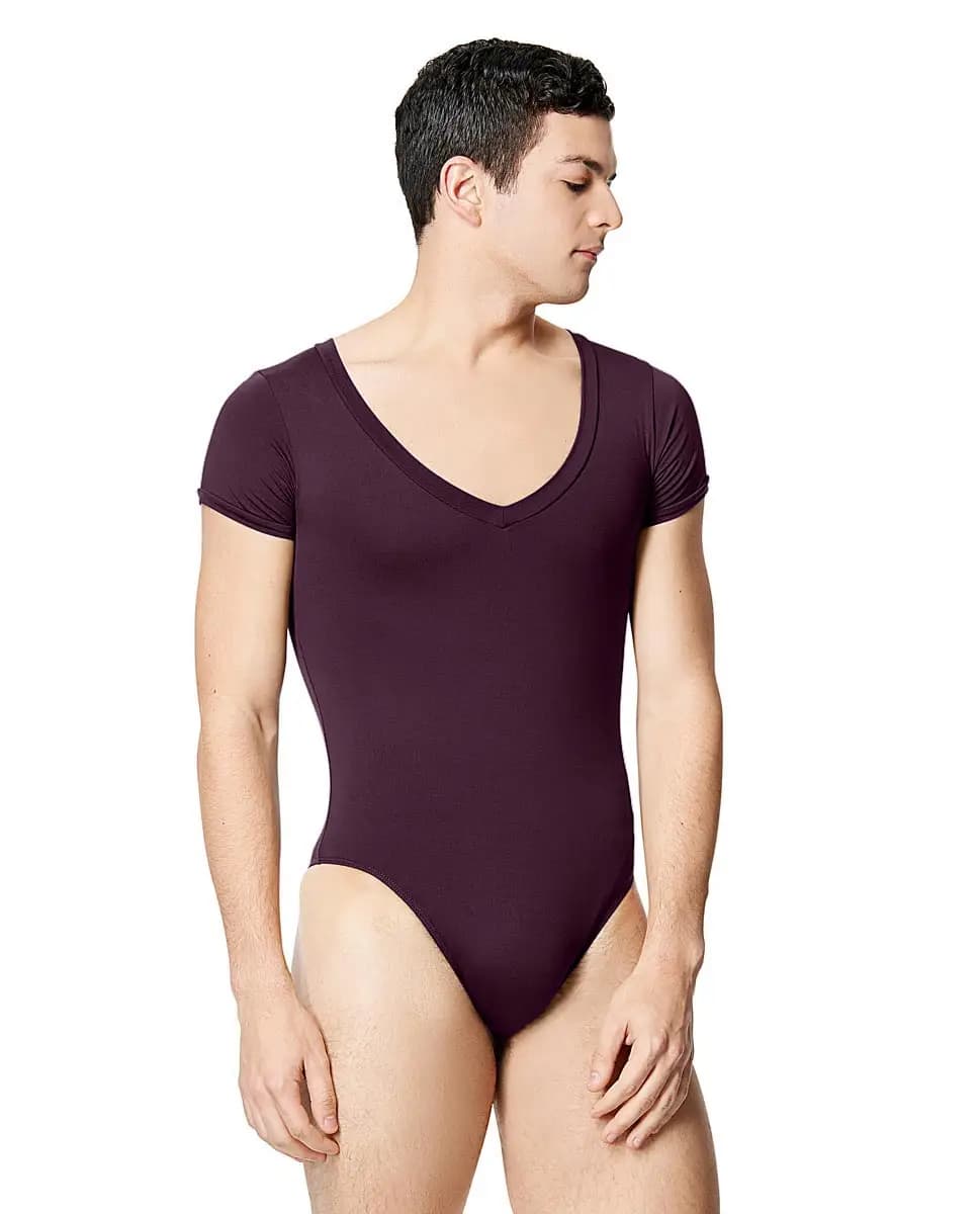 Mens Microfiber V Neck Short Sleeve Leotard Ethan