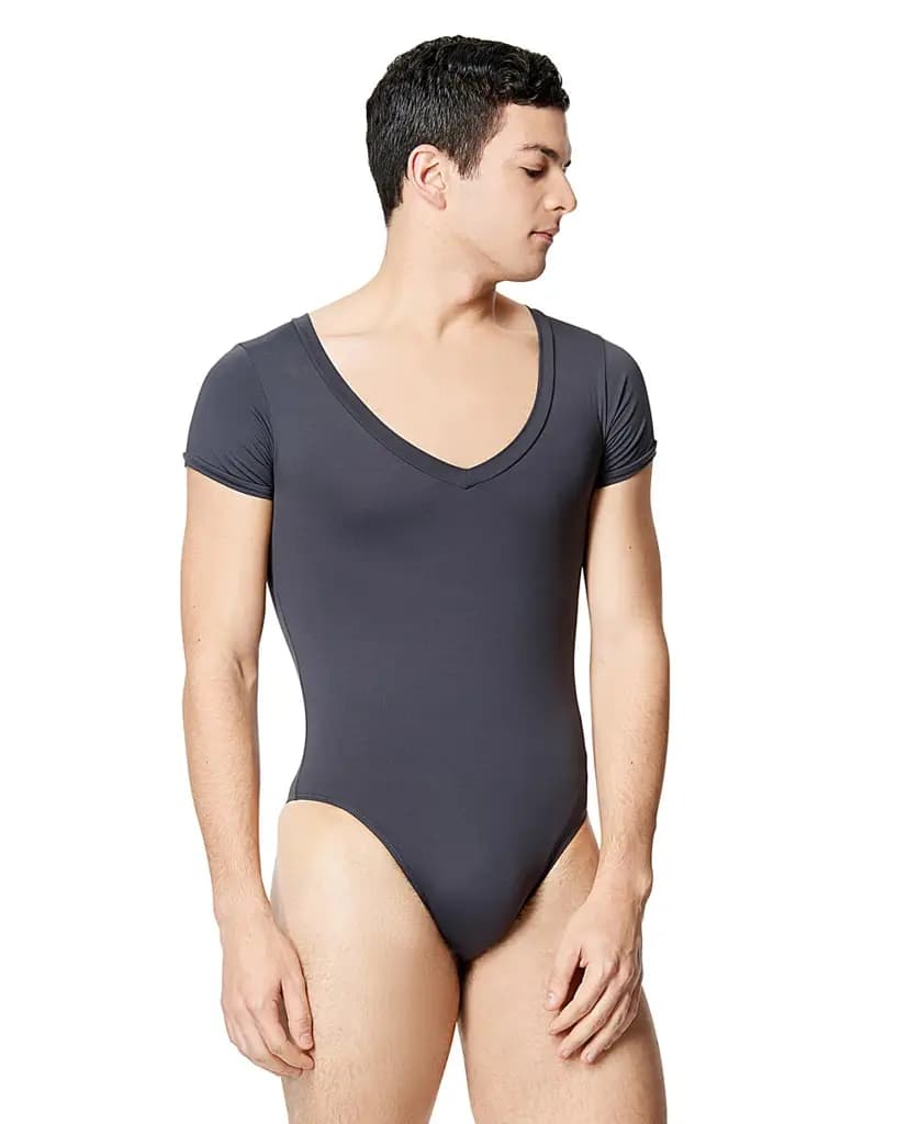 Mens Microfiber V Neck Short Sleeve Leotard Ethan