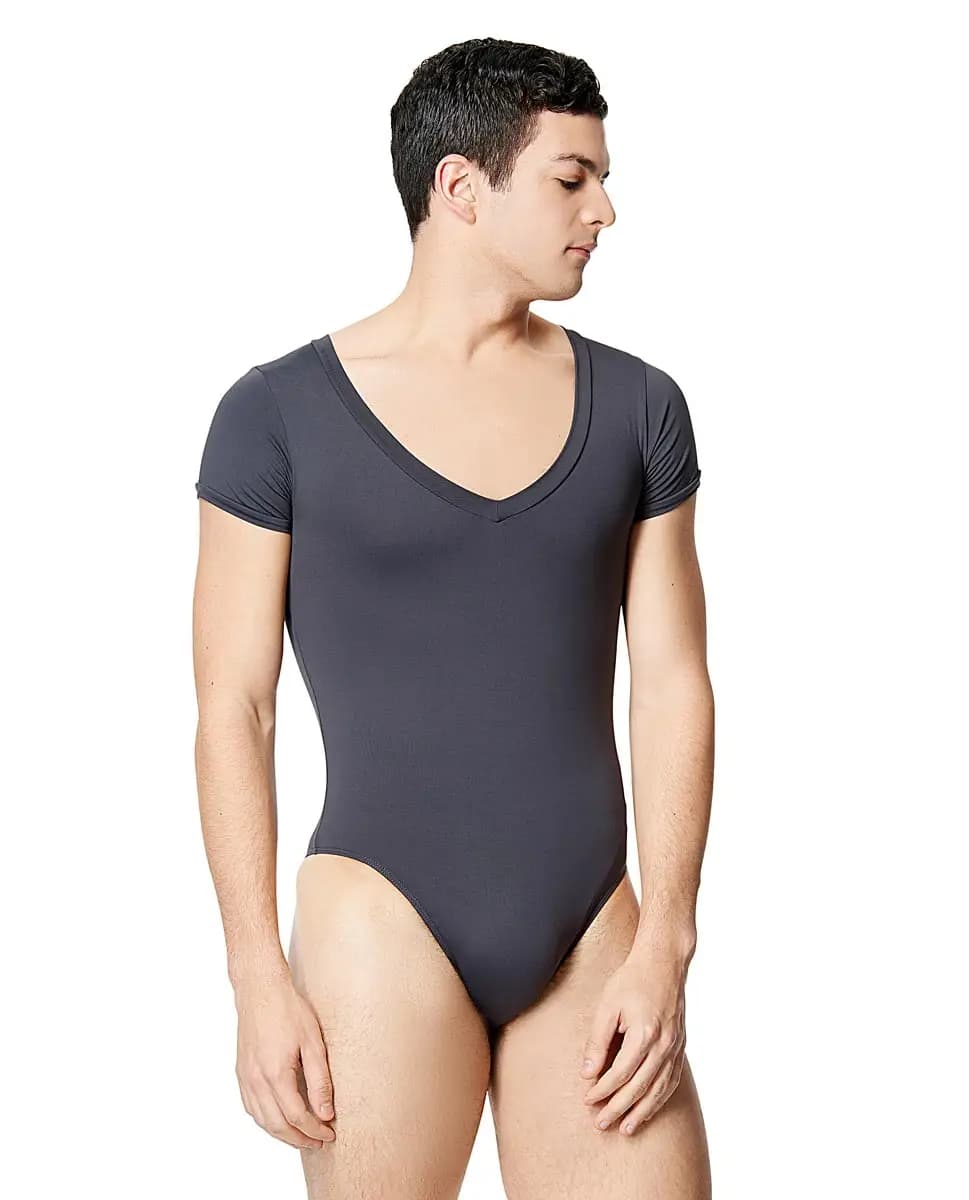 Mens Microfiber V Neck Short Sleeve Leotard Ethan