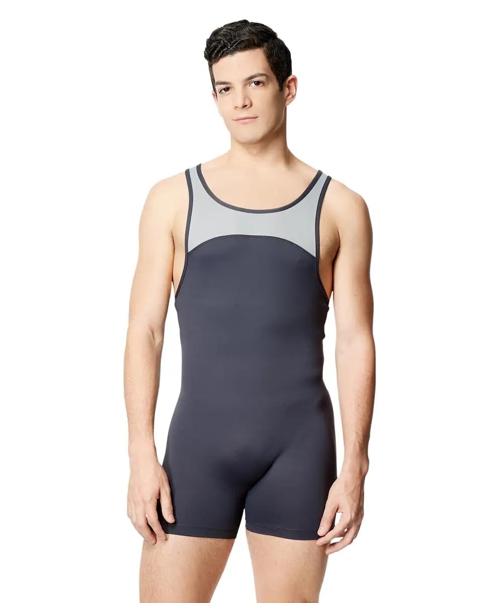 Mens Tactel Racerback Two Tone Shorty Unitard Gabriel