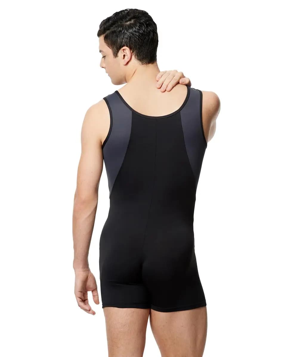 Mens Microfiber Tank Two Tone Shorty Unitard Mason