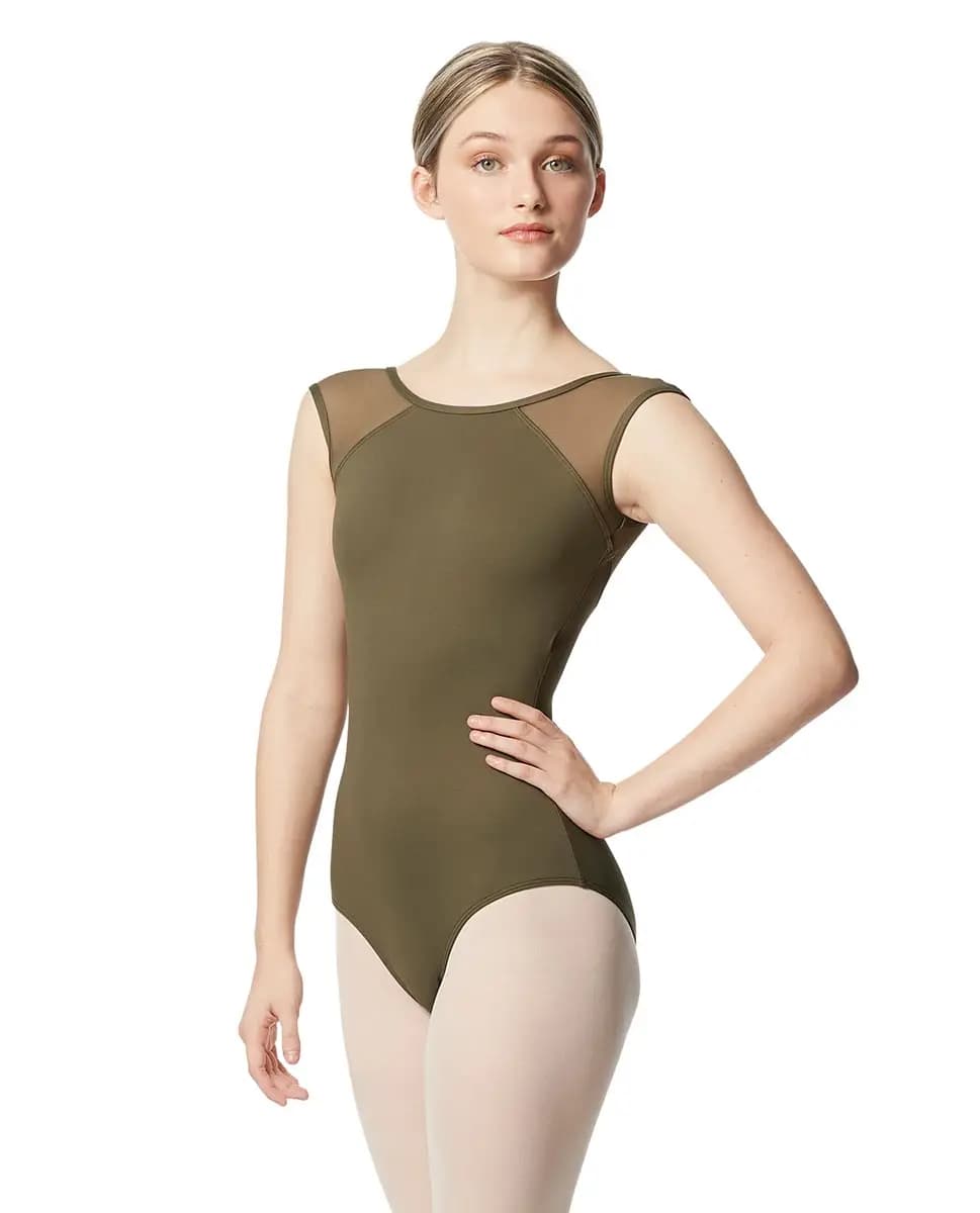 Yoke Mesh Cap Sleeve Leotard Nikita