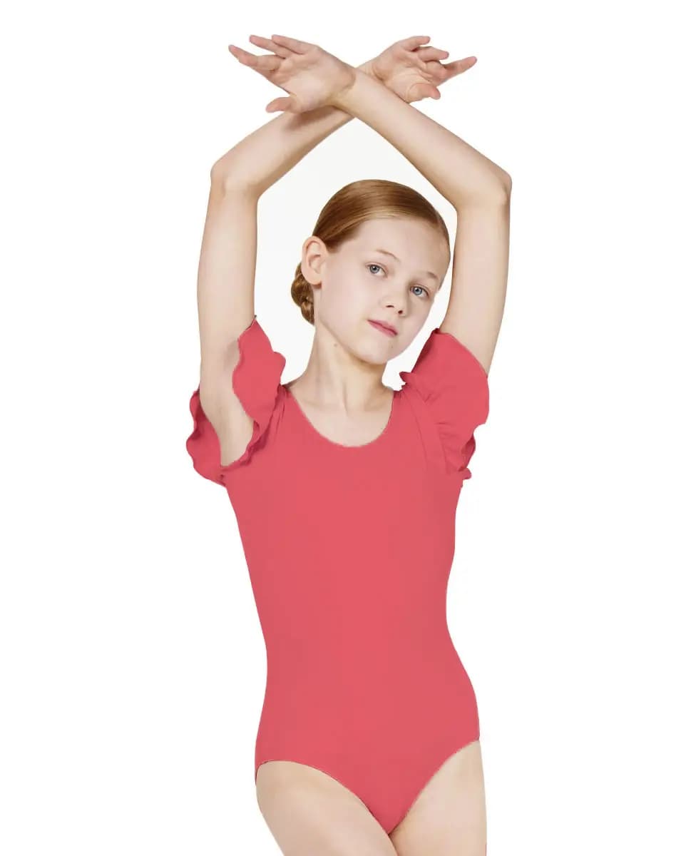 Girls Flutter Sleeve Leotard Andrea