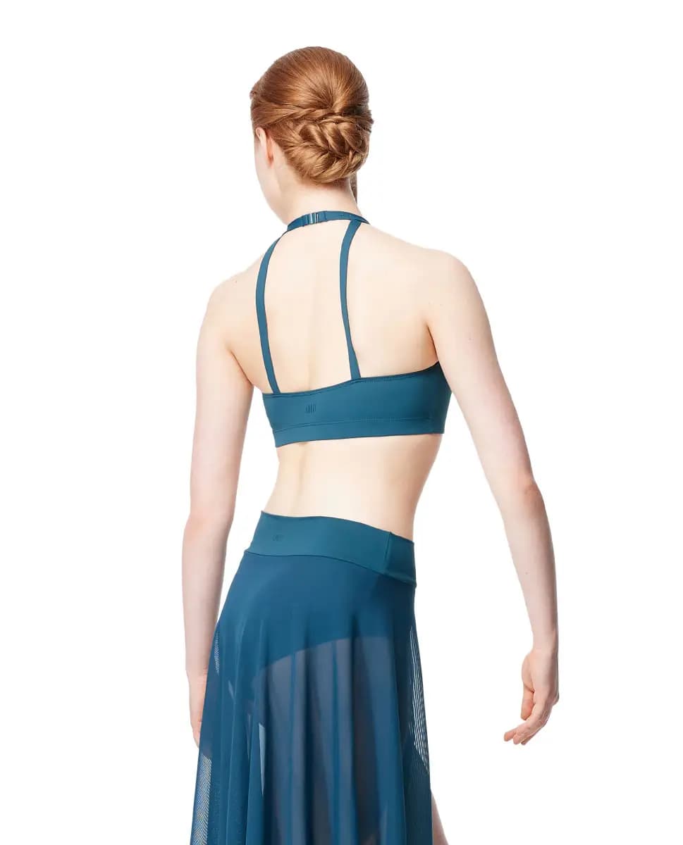 High-Waist Mesh Long Skirt Fantina with Built-In Brief