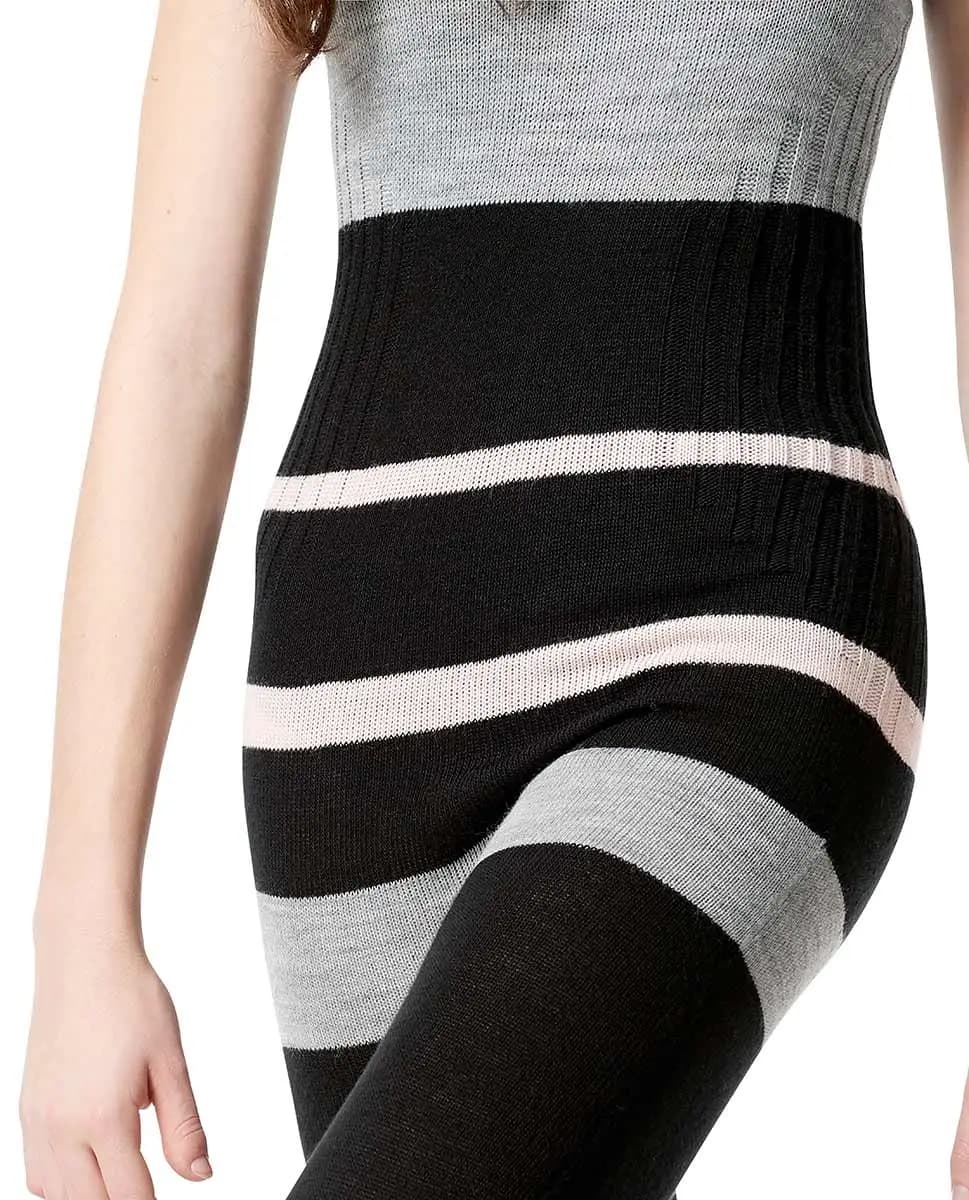Striped Knitted Warm Up Camisole Unitard
