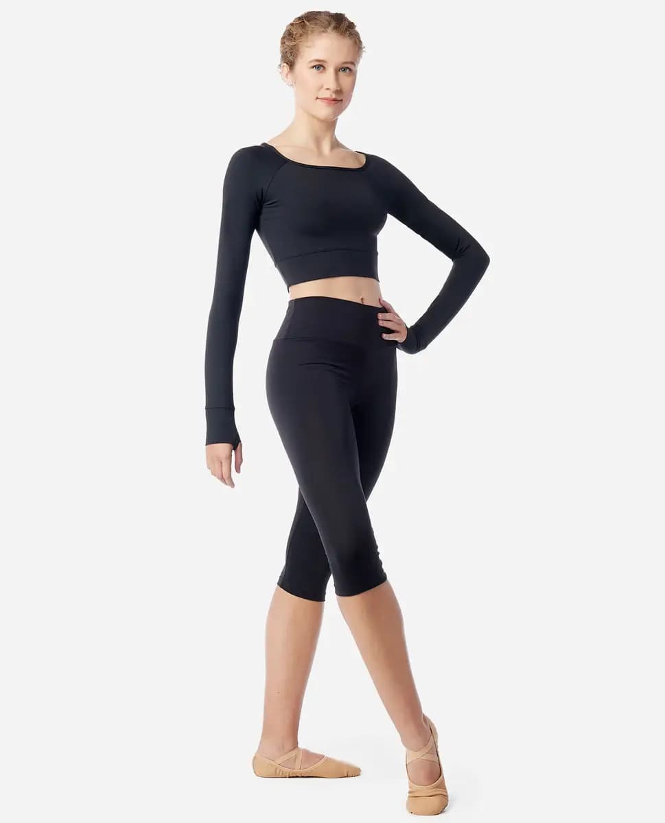 Womens Long Sleeve Crop Top Juniper