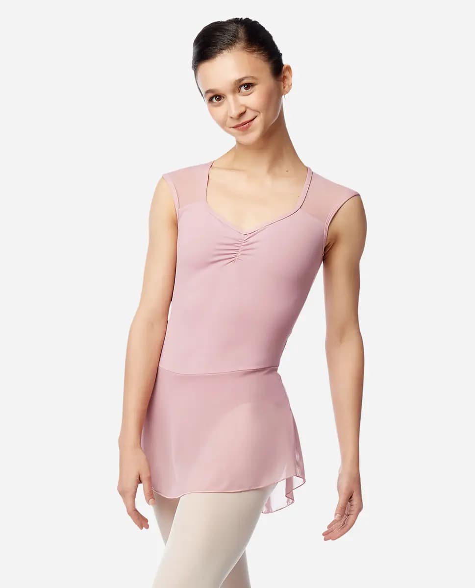 Womens Skirted Cap Sleeve Leotard Julia