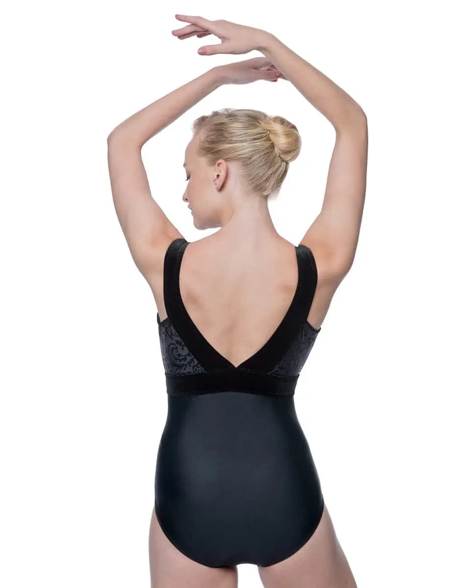 Danielle Flocked Velvet Leotard