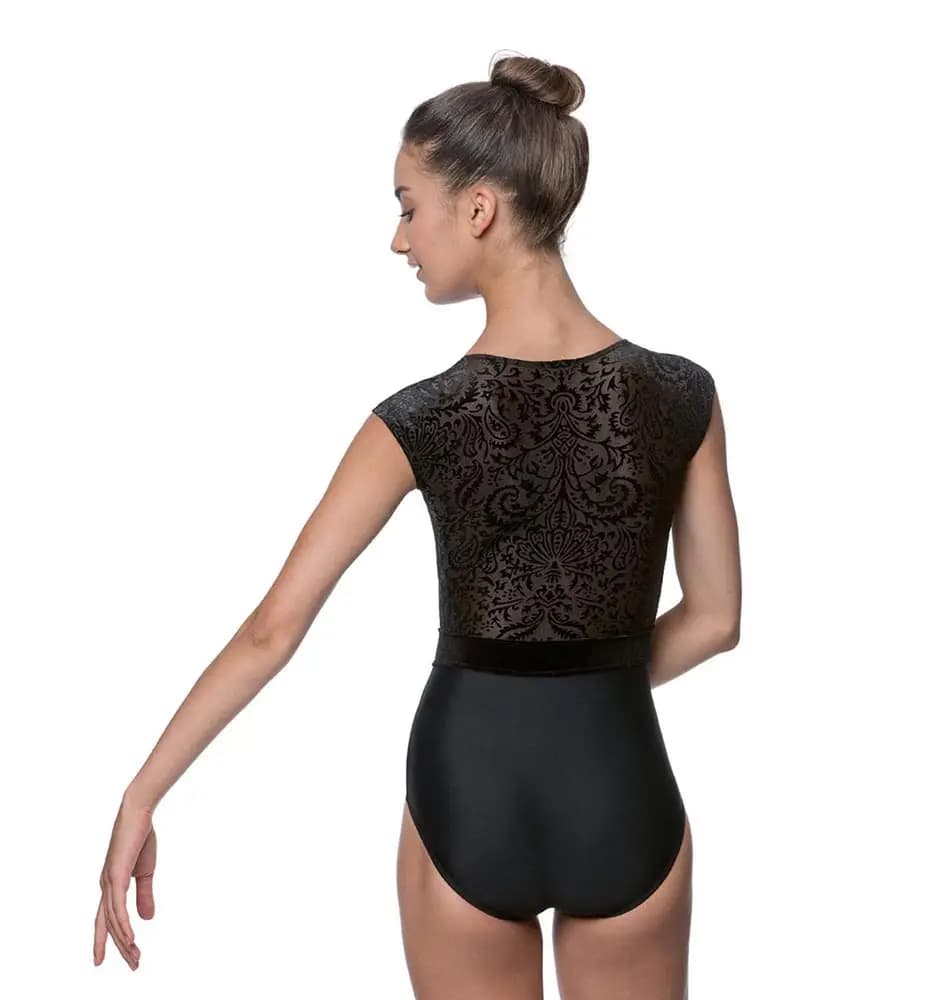 LULLI Burnout Velvet High Neck Leotard Gabrielle