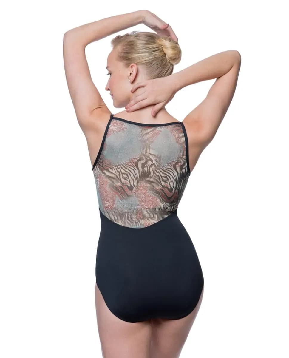 Marianne Printed Mesh Camisole Leotard