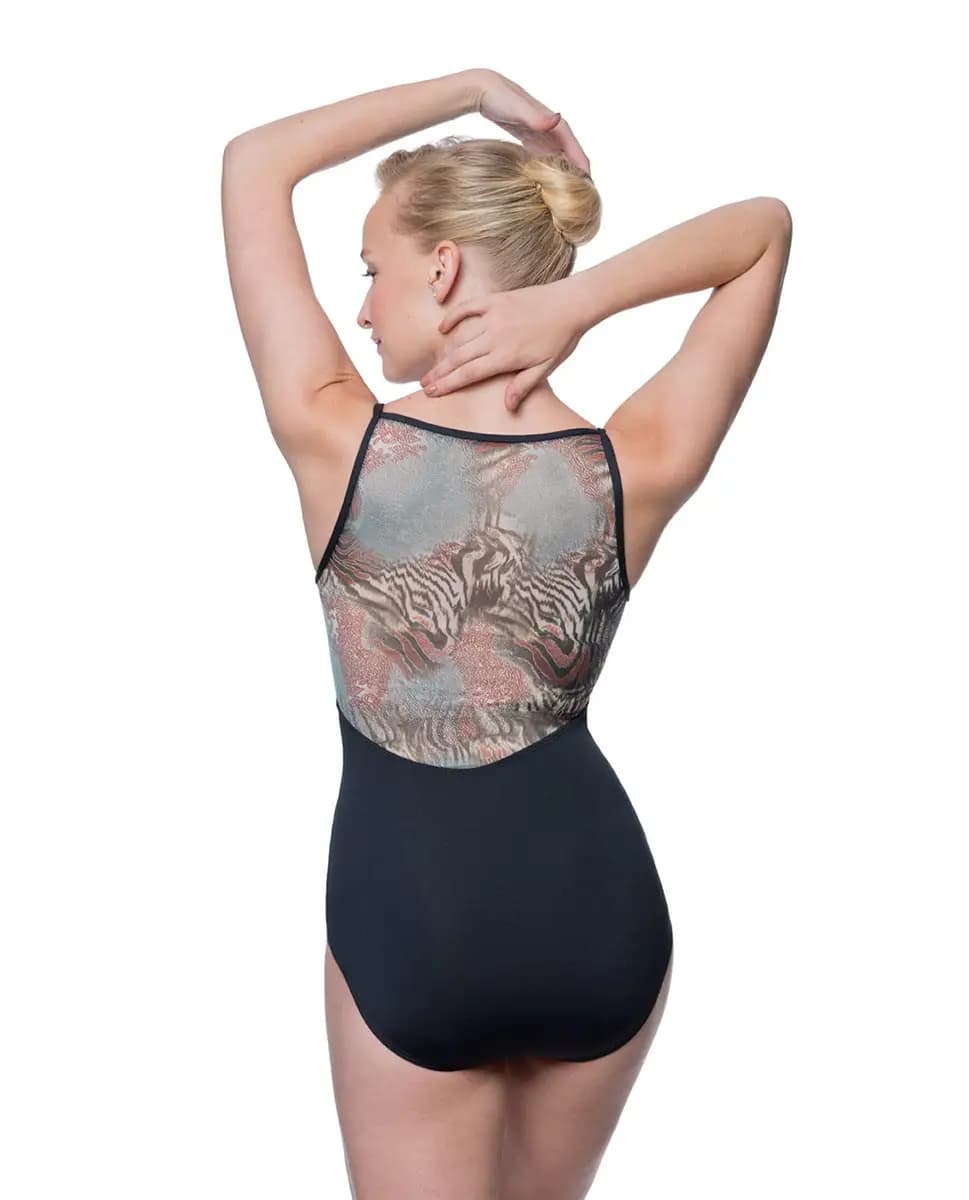 Marianne Printed Mesh Camisole Leotard