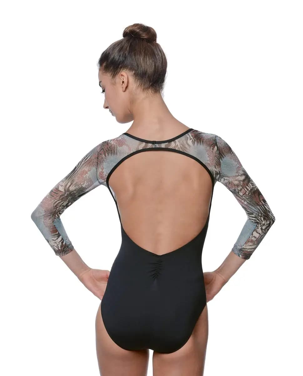 Vanessa Printed Long Sleeve Leotard