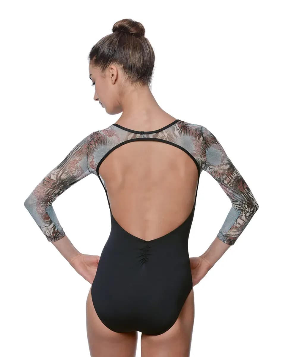 Vanessa Printed Long Sleeve Leotard