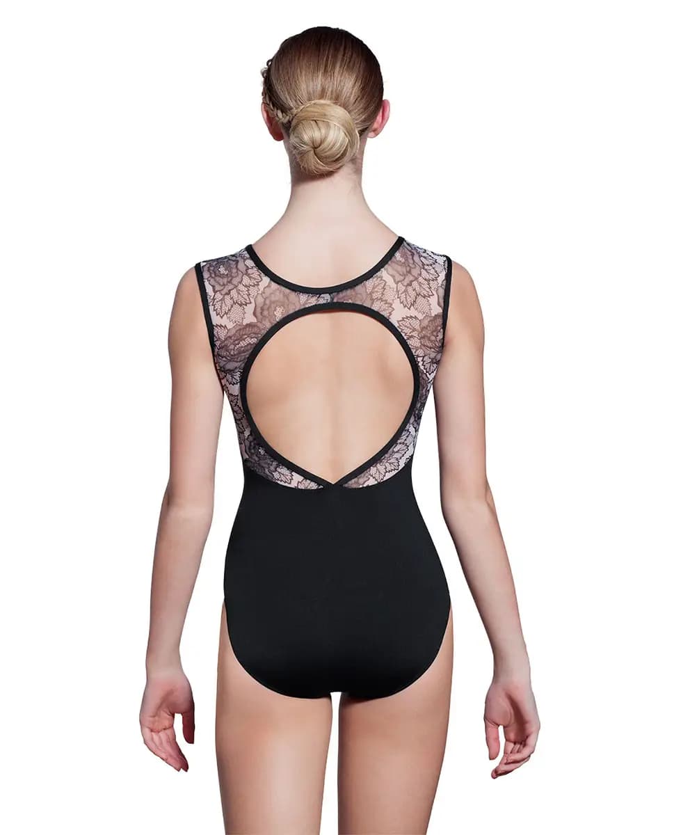 Hope High Neck Printed Mesh Leotard