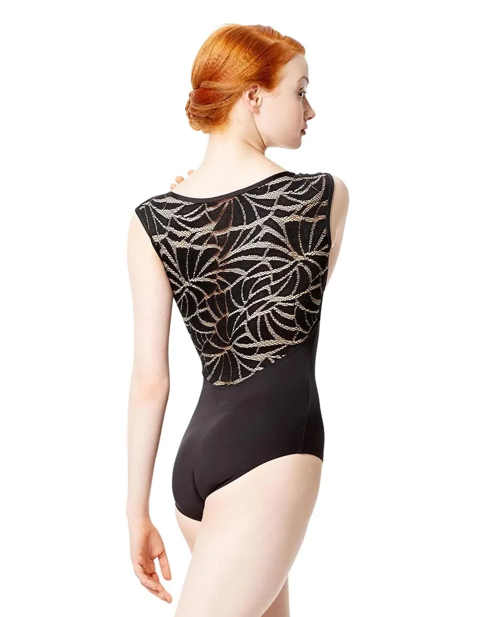 Cap Sleeve Geo Mesh Dance Leotard Aitana