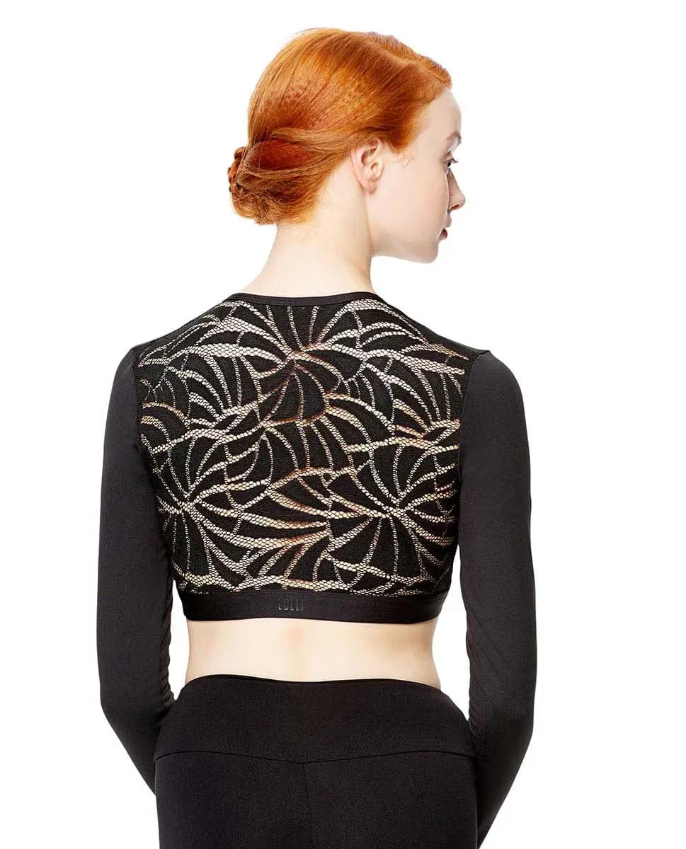 Women Geo Mesh Long Sleeve Top Aline