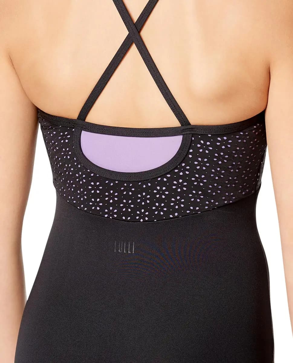 Girls Laser Cut Two Color Camisole Leotard Inez